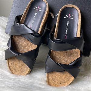 Isaac Mizrahi Live! Faux Leather or Linen Sandal